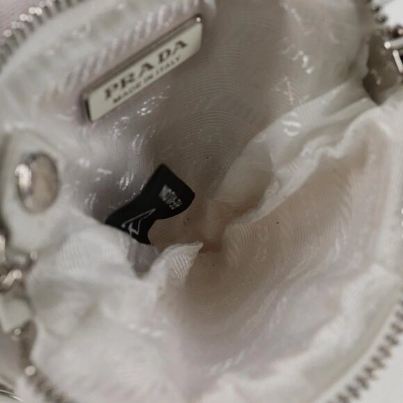 PRADA Shoulder Bag Nylon White Silver Auth 127895V - Picture 14 of 15